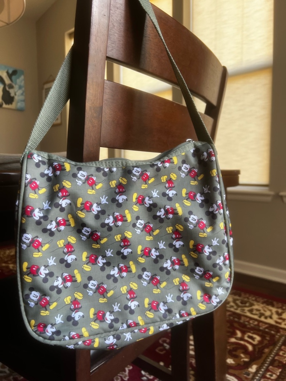 Disney Mickey Mouse Olive Shoulder Bag